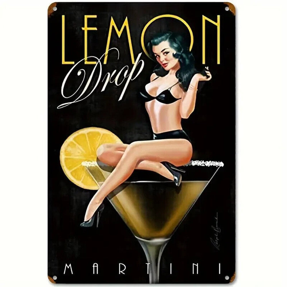 Lemon Drop Martini Vintage Novelty 8" x 12" Metal Sign Home & Garden:Home Décor:Plaques & Signs Style Your Walls